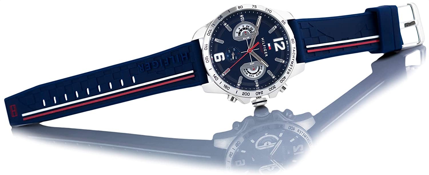 Tommy Hilfiger 1791476 Men’s 46mm Stainless Steel Analog Watch – Blue/Silver