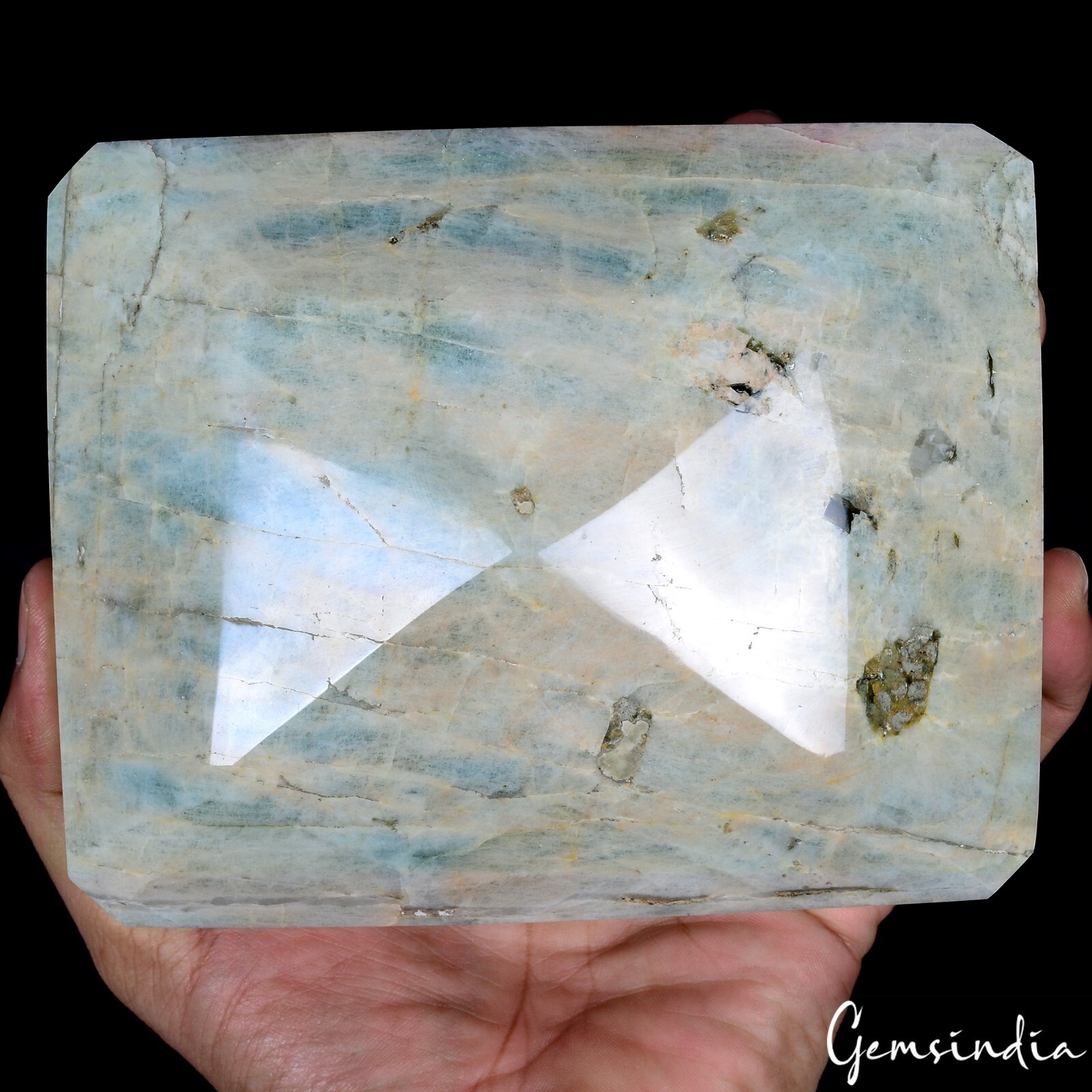 Rare Huge 1.98 KG Natural Aquamarine Beryl Gem Crystal Polished Display Specimen