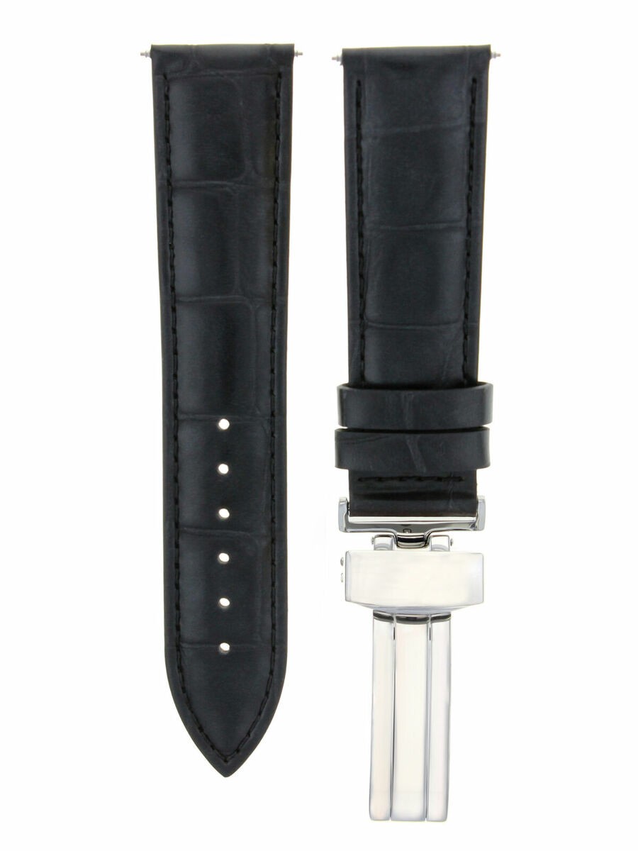 17-24MM LEATHER WATCH BAND STRAP FOR CARTIER TANK FRANCAISE DEPLOYMENT CLASP