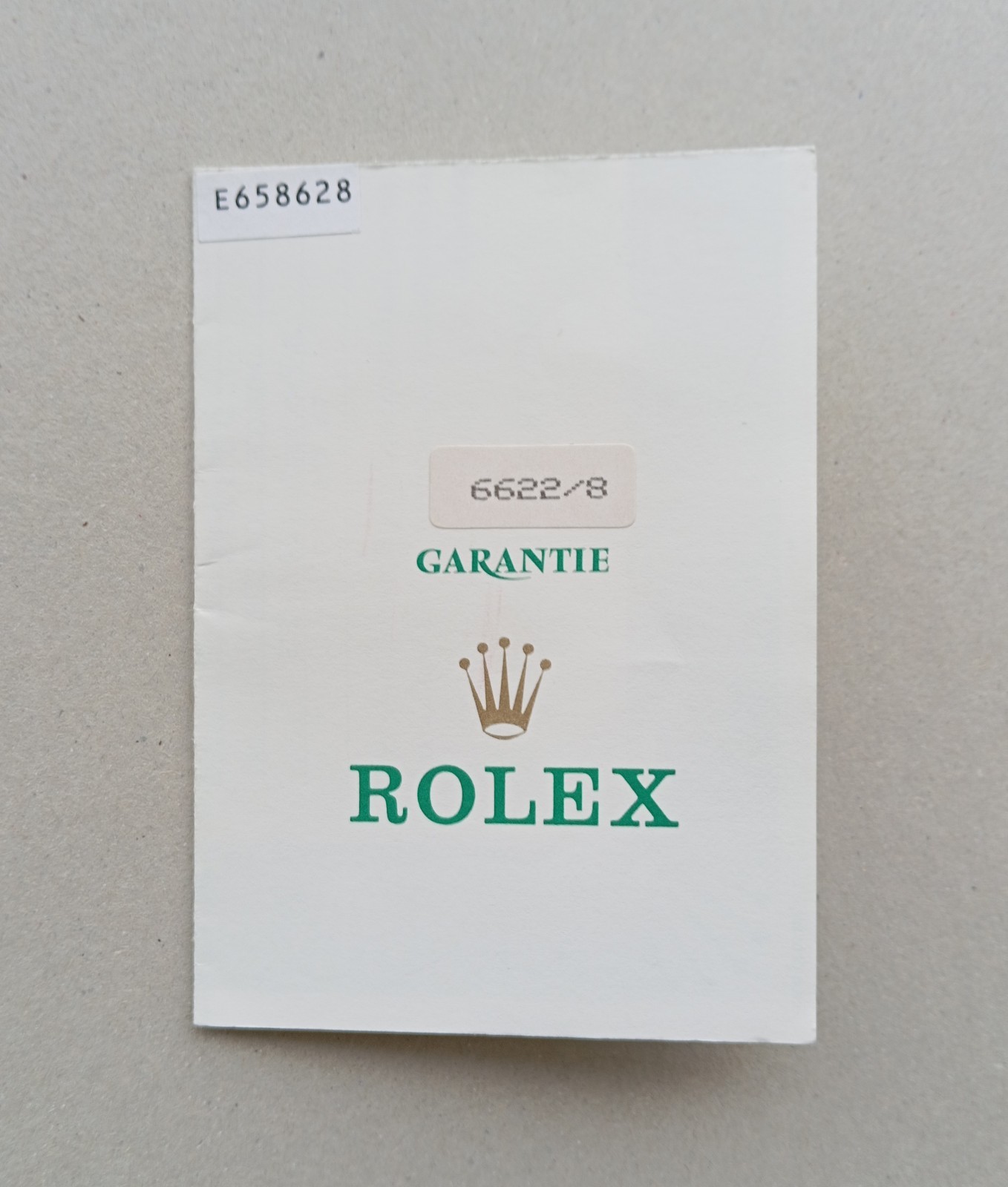ROLEX Guarantee Warranty Booklet Paper Cellini 6622 / E658628