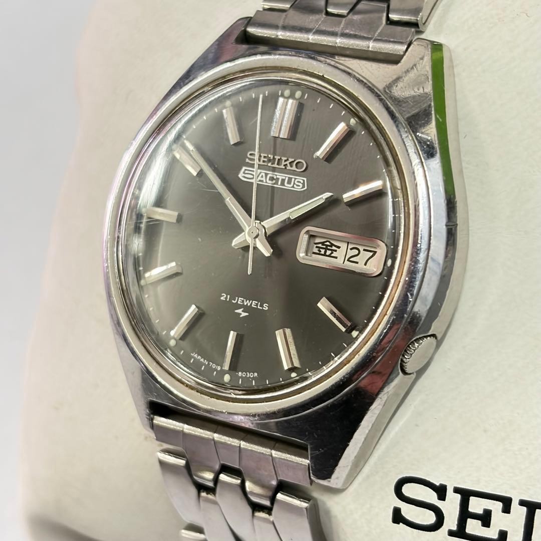 SEIKO 5 ACTUS Automatic Watch 21 Jewel Snow Black
