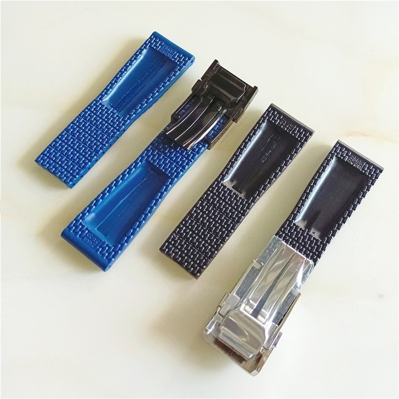 High End Silicone Rubber Watch Straps Mens Waterproof sports Band 22–24mm
