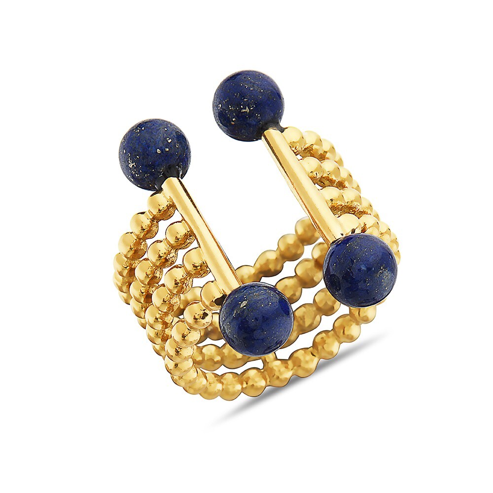 Jewelry Fiesta Trendy Fashion Lapis Ball Ring Designer Rings Jewelry for Gifts
