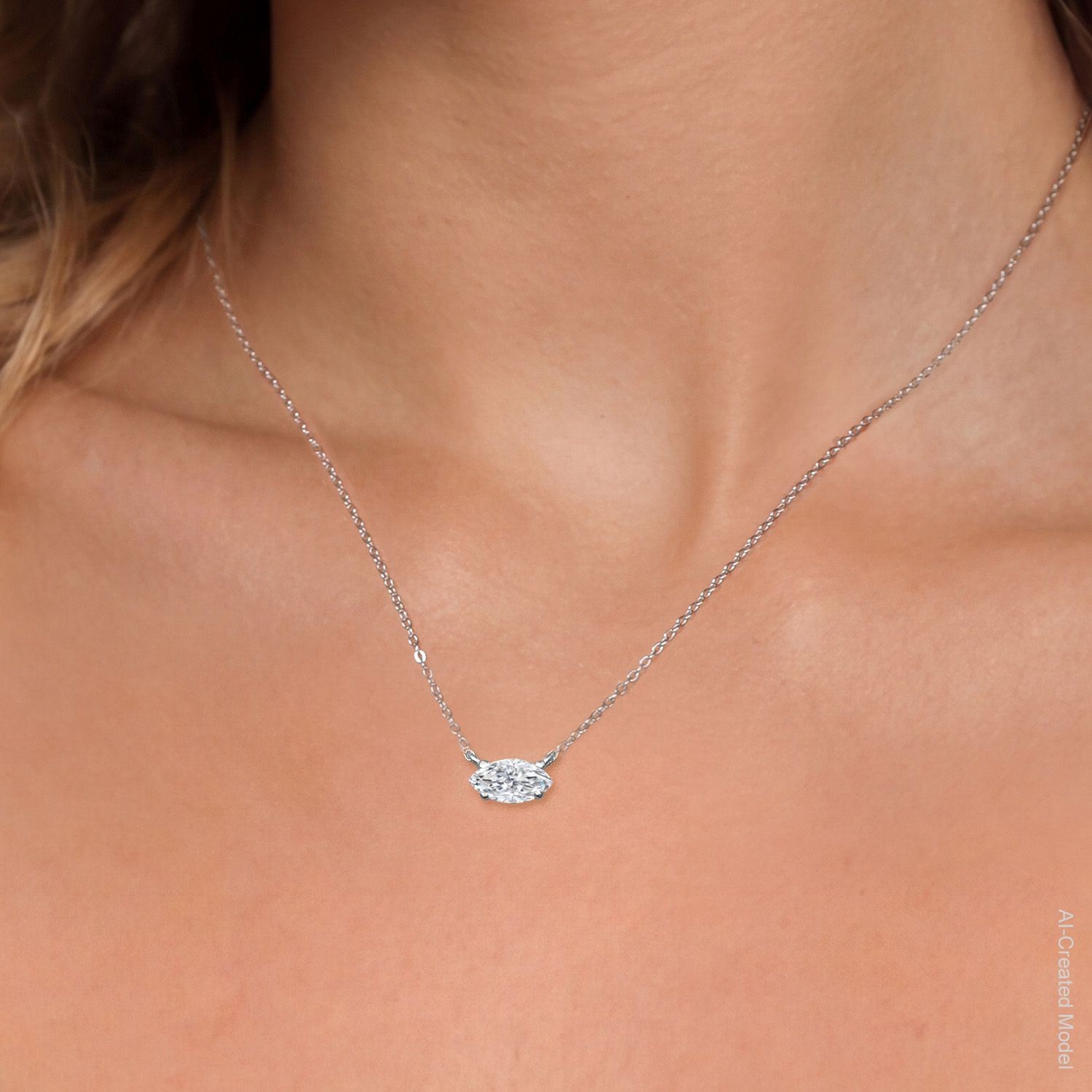 925 Sterling Silver White Moissanite Pendant Necklace for Women | 0.50 Cttw |