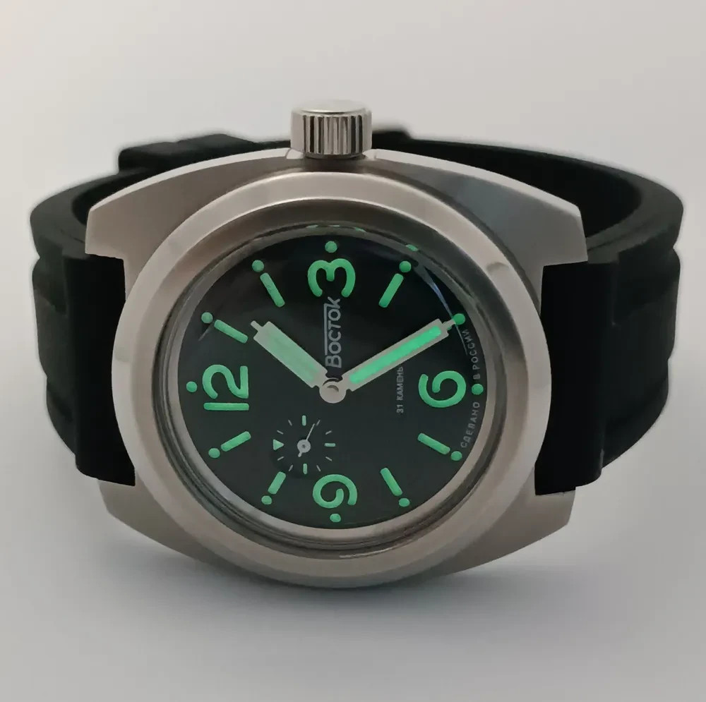 VOSTOK AMPHIBIA AUTOMATIC 170964 “PANERAI” BELT. RUBBER/ AMPHIBIA PLASTIC STRAP