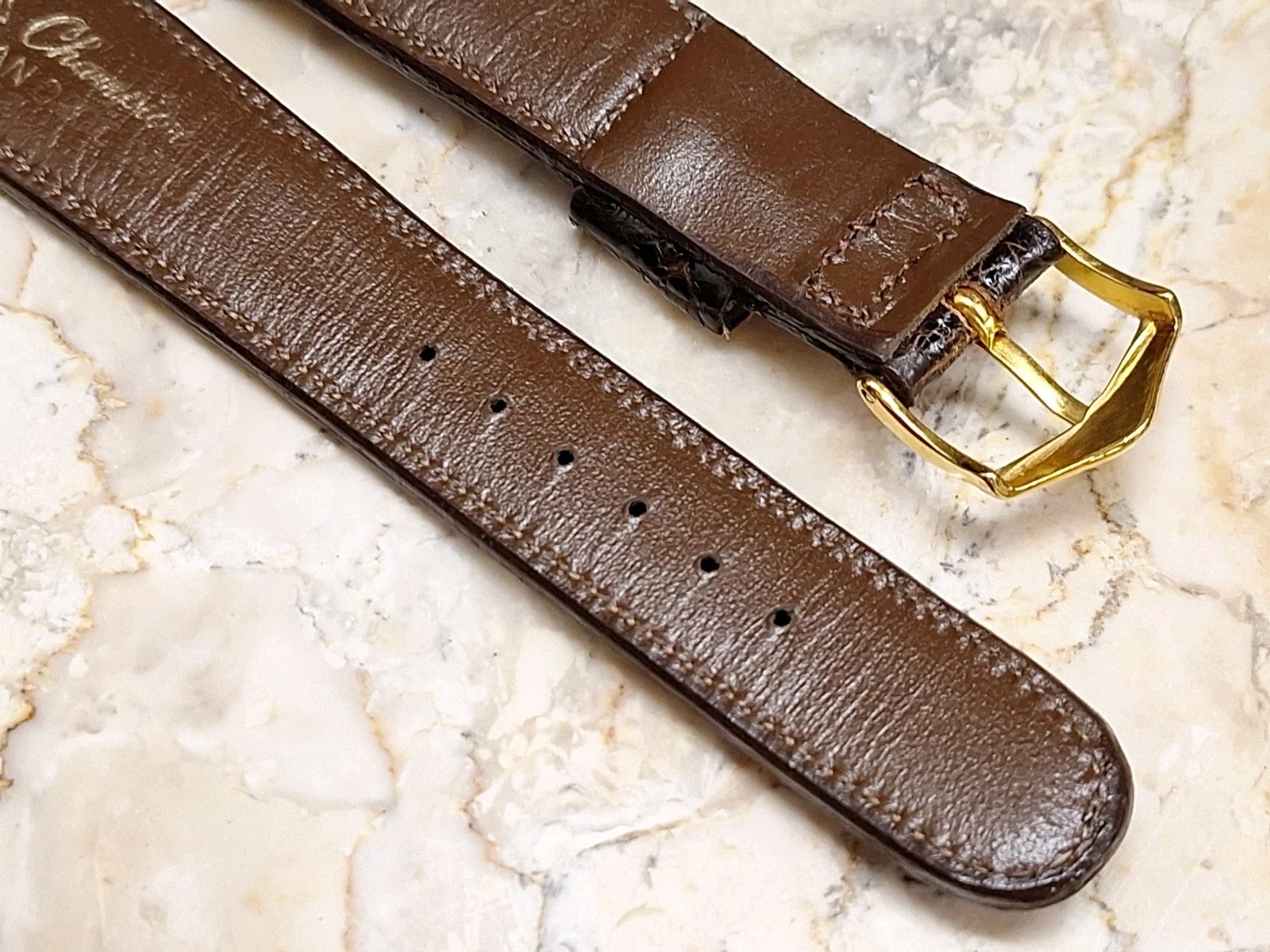 JB Champion Dark Brown Brazilian Crocodile Leather Watch Band Strap 3/4″ LONG