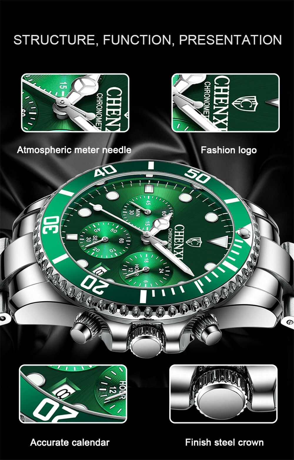 CHENXI Men Quartz Watch Casual Business Male Wristwatch Chronograph Date Watches