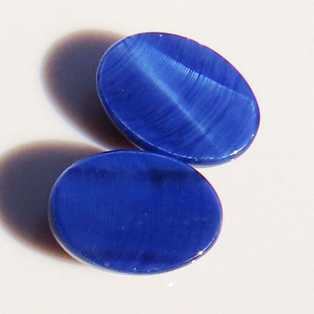 13.45 CT Natural Blue Star Sapphire Pair Oval Cabochon 10x12x5 mm Gemstone BC-33