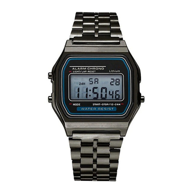 CASIO A158WA-1DF Men’s Women’s Unisex VINTAGE Classic Steel Alarm Clock DD-