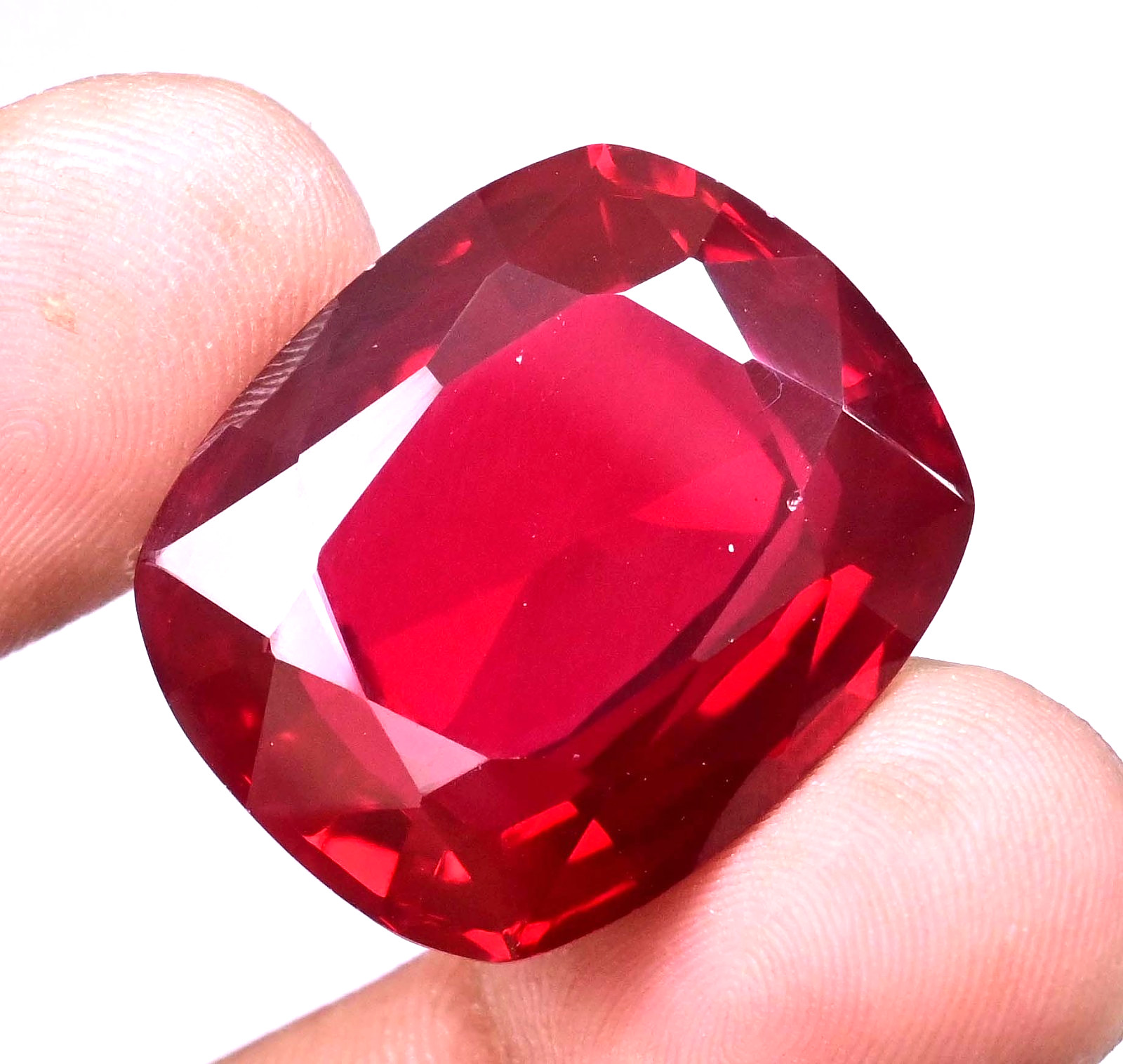 80.85 Ct Natural Mozambique Blood Red Ruby Certified Stunning Cushion Gemstone