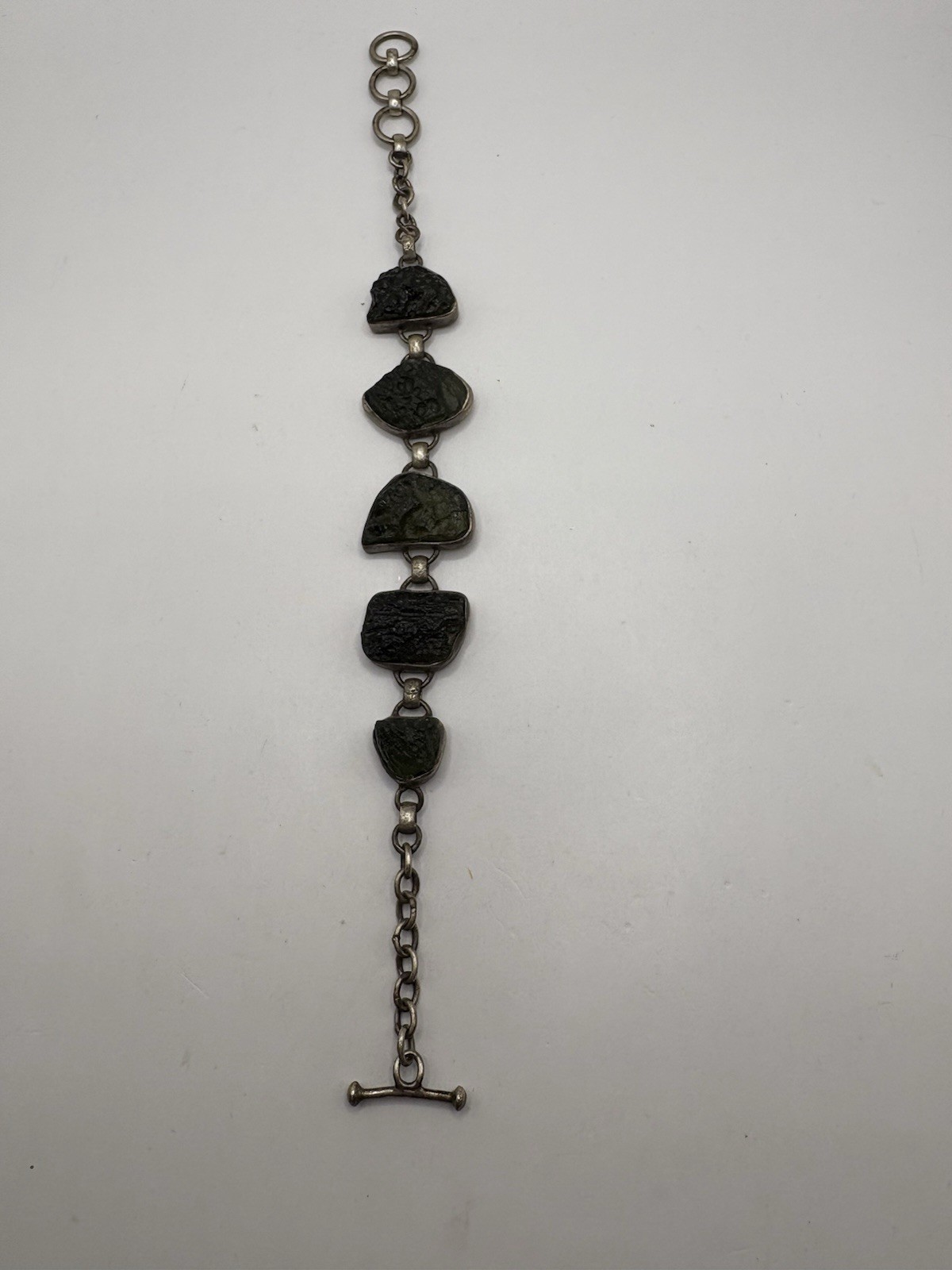 sterling silver 925 chunky bracelet Acrylic Rock Gray 7” 8” 8.5” Whimsigoth