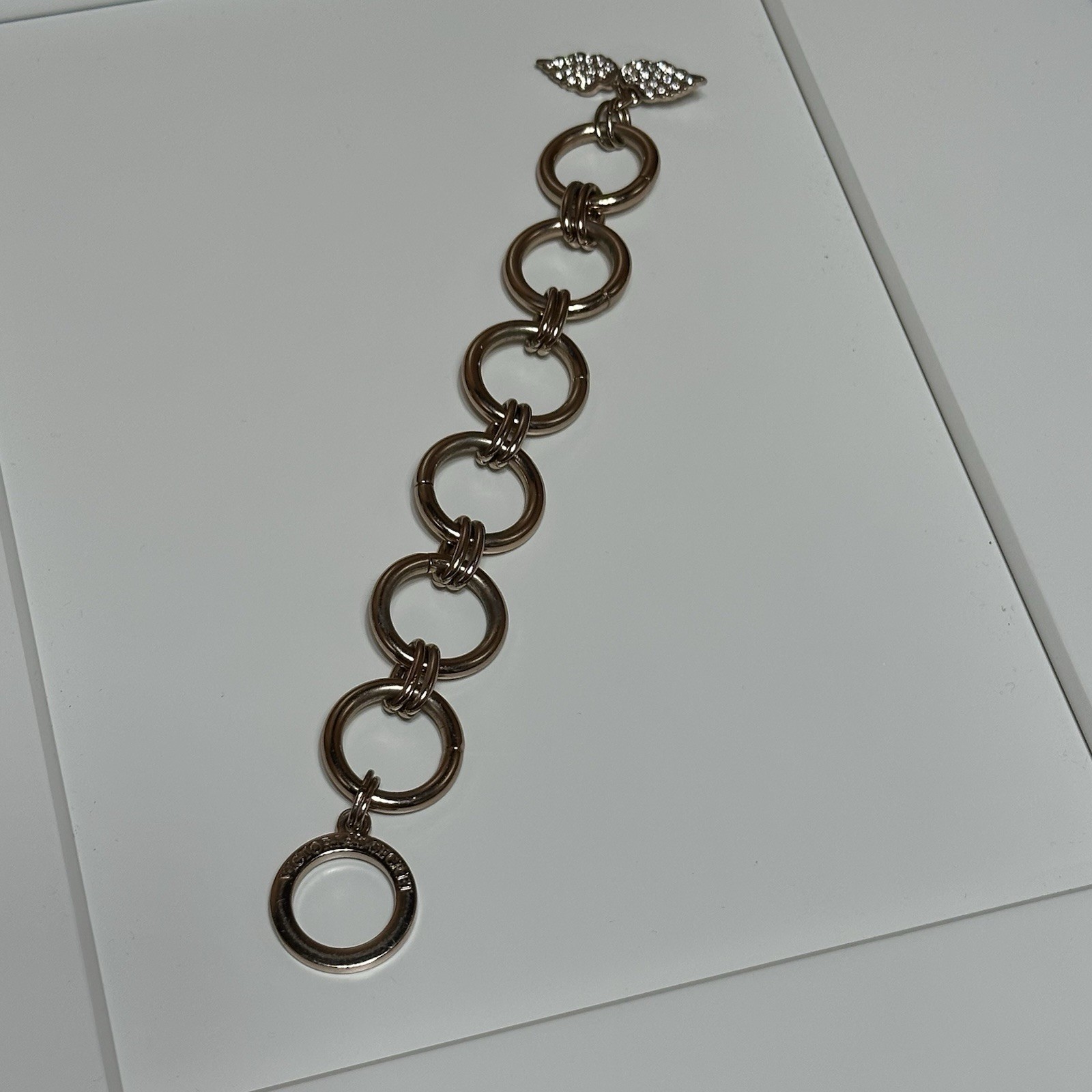 Vintage Victoria’s Secret Bracelet Y2K Angel Wings Rose Gold Tone