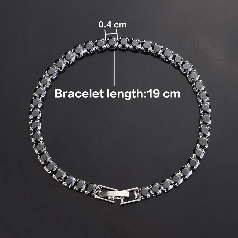 4Mm Micro-Inlaid Zircon Tennis Bracelet for Women 2025 New Men Bracelet Homme Je