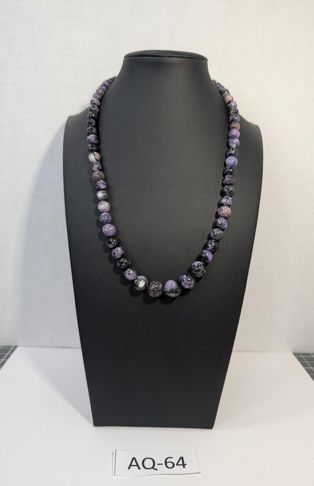 **(NOS) Jay King DRT 925S Charoite Beaded Necklace (~20″, ~50g) AQ-64