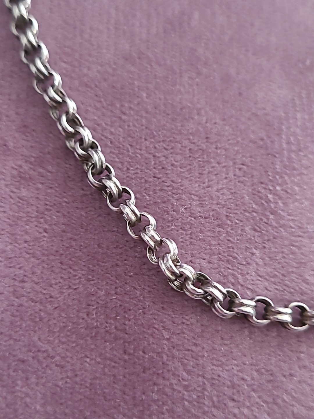 Vintage Silver tone 3mm Belcher Chain Necklace 51cm Length 12.41g