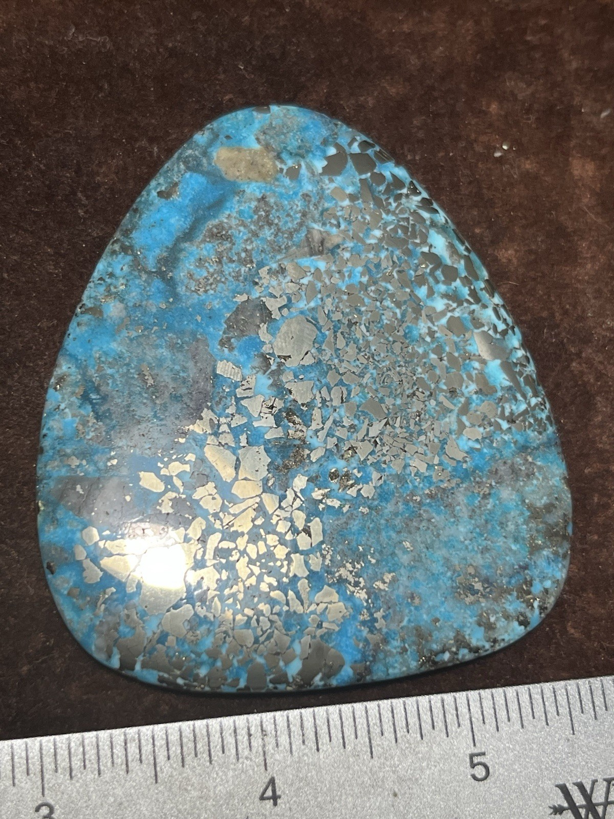 Persian Turquoise w/ Pyrite Cab 346ct Nice Blue Beautiful Large Cabochon