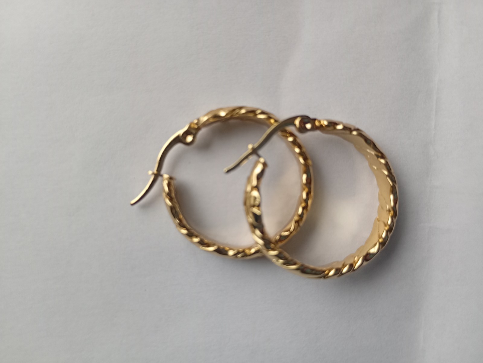 Bonded Gold On Silver Medium Hoops, Tarnish Free And Waterproop
