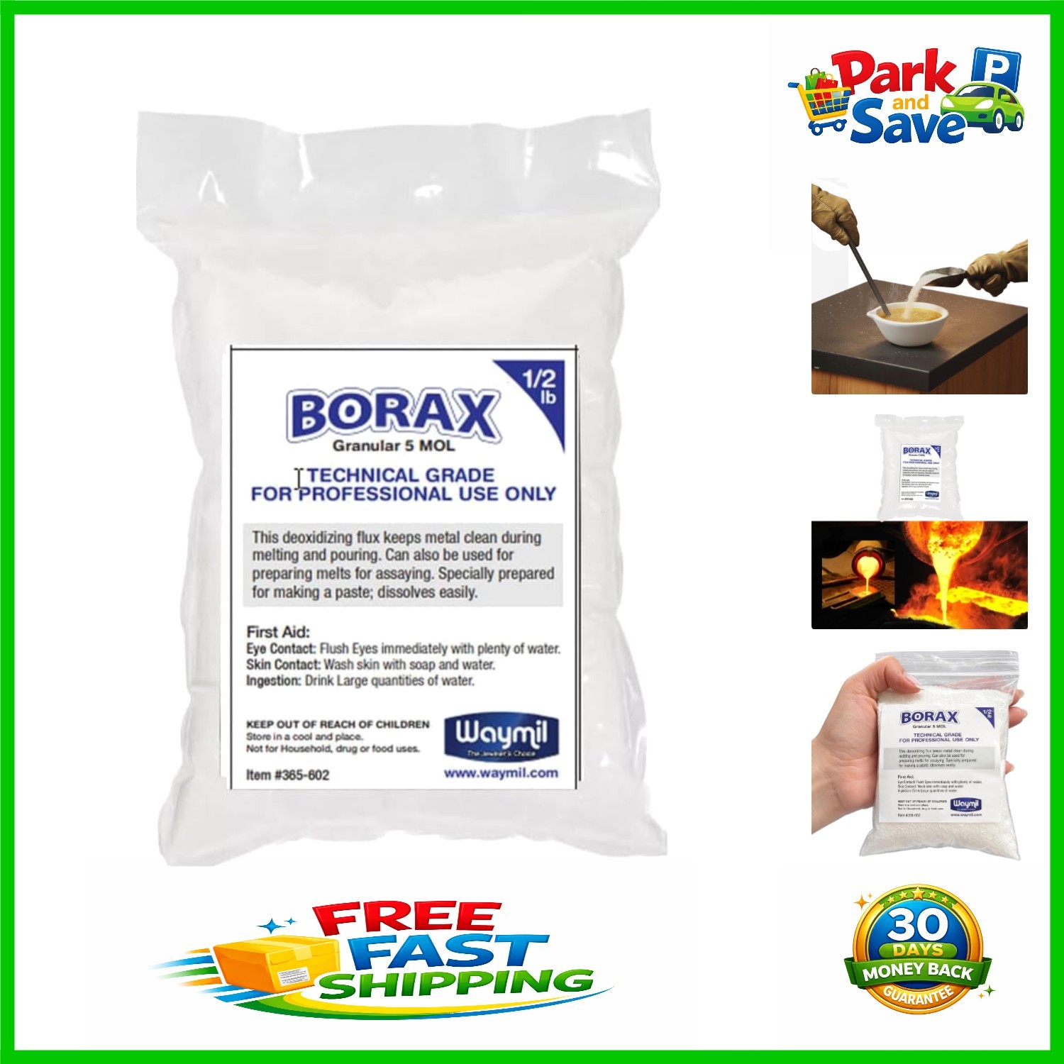 1/2lb Borax Flux for Assaying & Jewelry Melting – Clean Casts Guaranteed