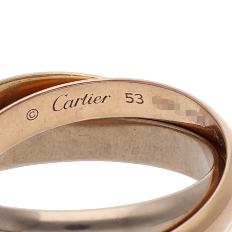 Cartier #53 US6-6.25 Trinity Classic K18YG PG WG Ring 5878