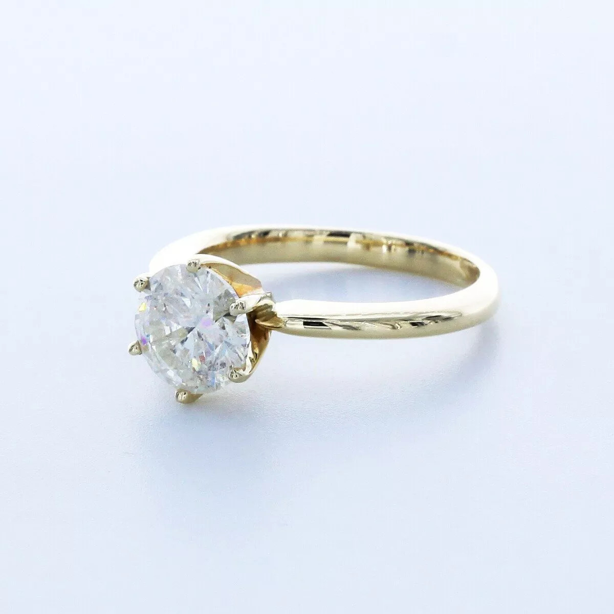 Solitaire Engagement Ring 14K Gold Classic 2.26 CT Round Lab-Grown Diamond J SI2