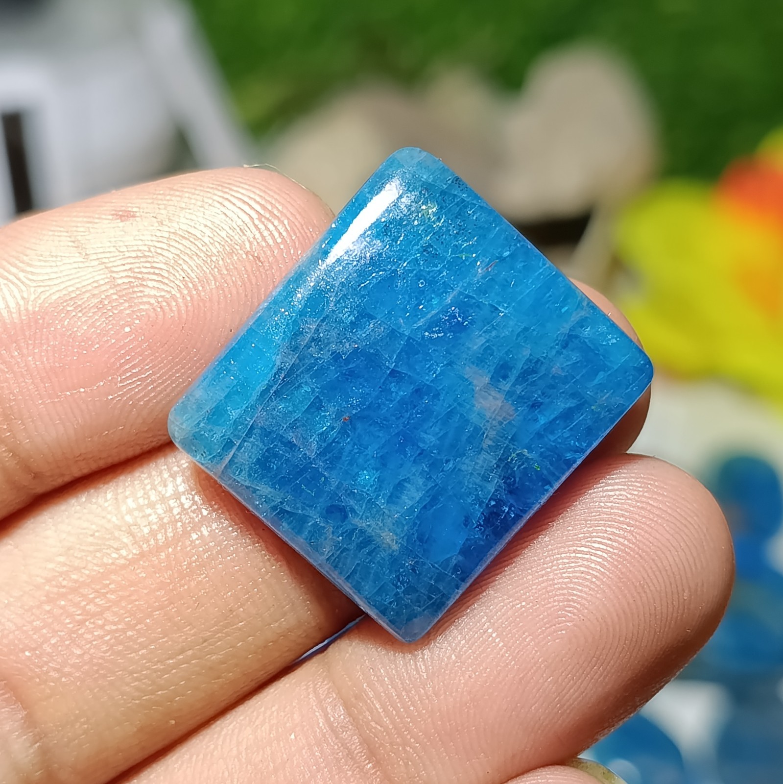 Natural Blue Apatite Polished Cabochon – Bulk Wholesale – Mixed Shapes 15–30 mm