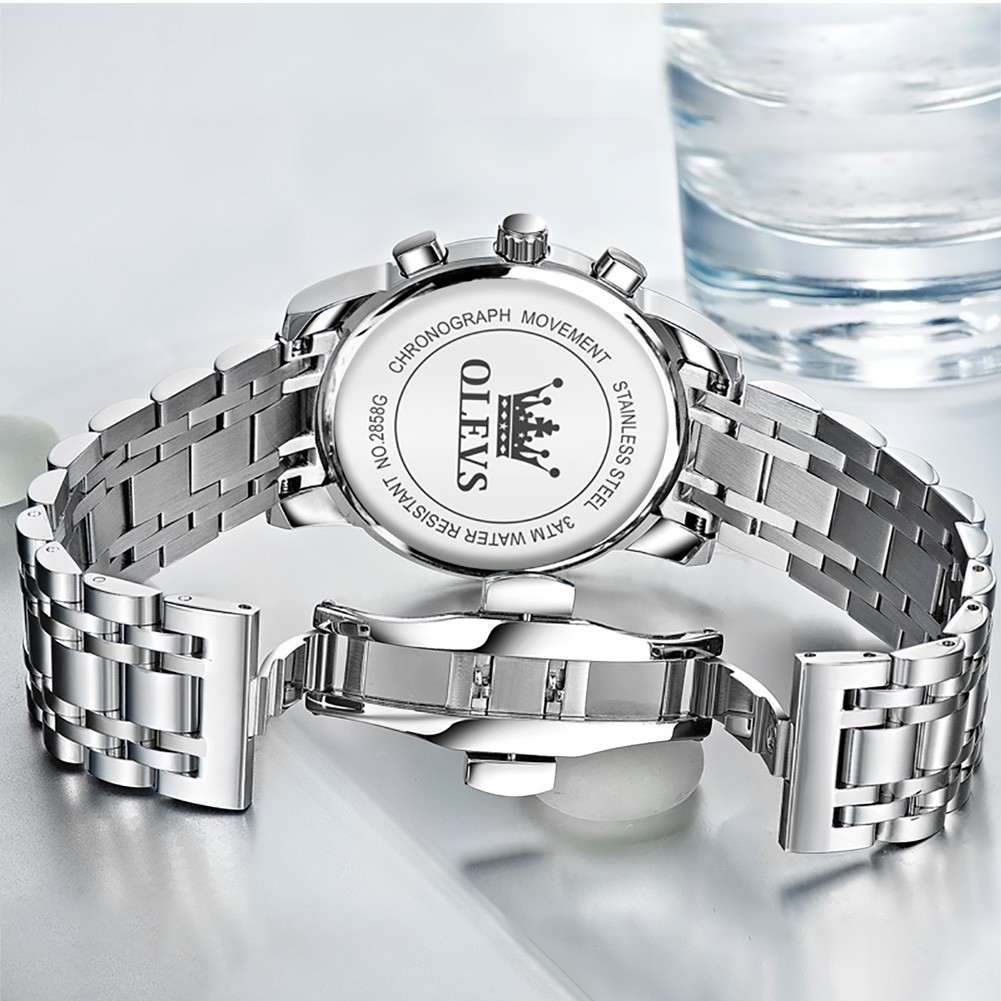 OLEVS 2858 Business Wrist Casual Quartz Luminous Mens Sports Waterproof Watches