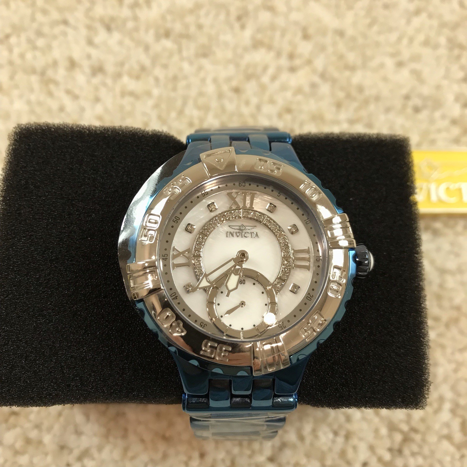 Invicta Subaqua .13 carat diamond Womens Watch Mother of Pearl Dial 38mm 39542