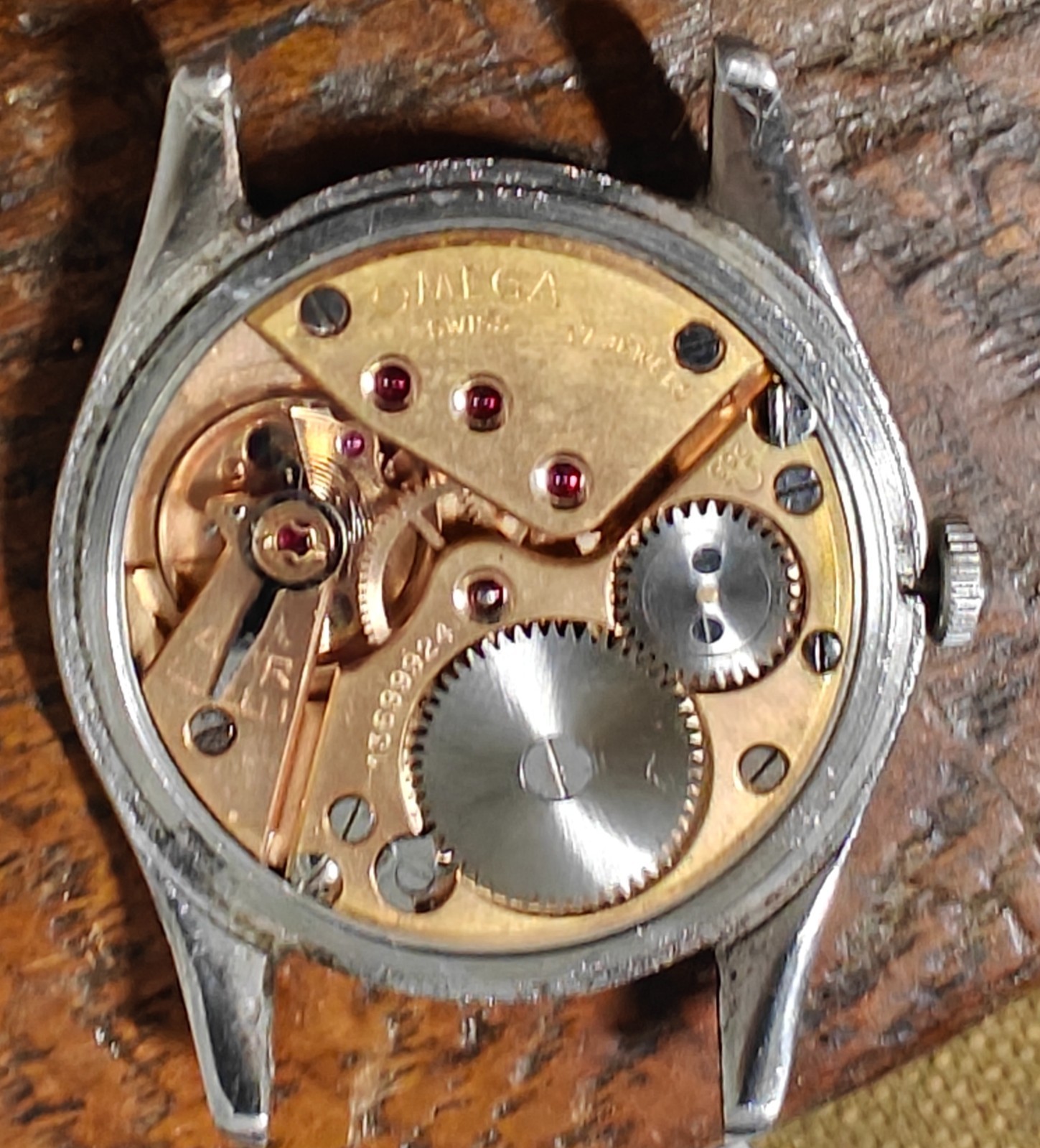 Circa 1952-53 OMEGA bold 36mm all SS, Serviced, looks/runs great, ca. 266!