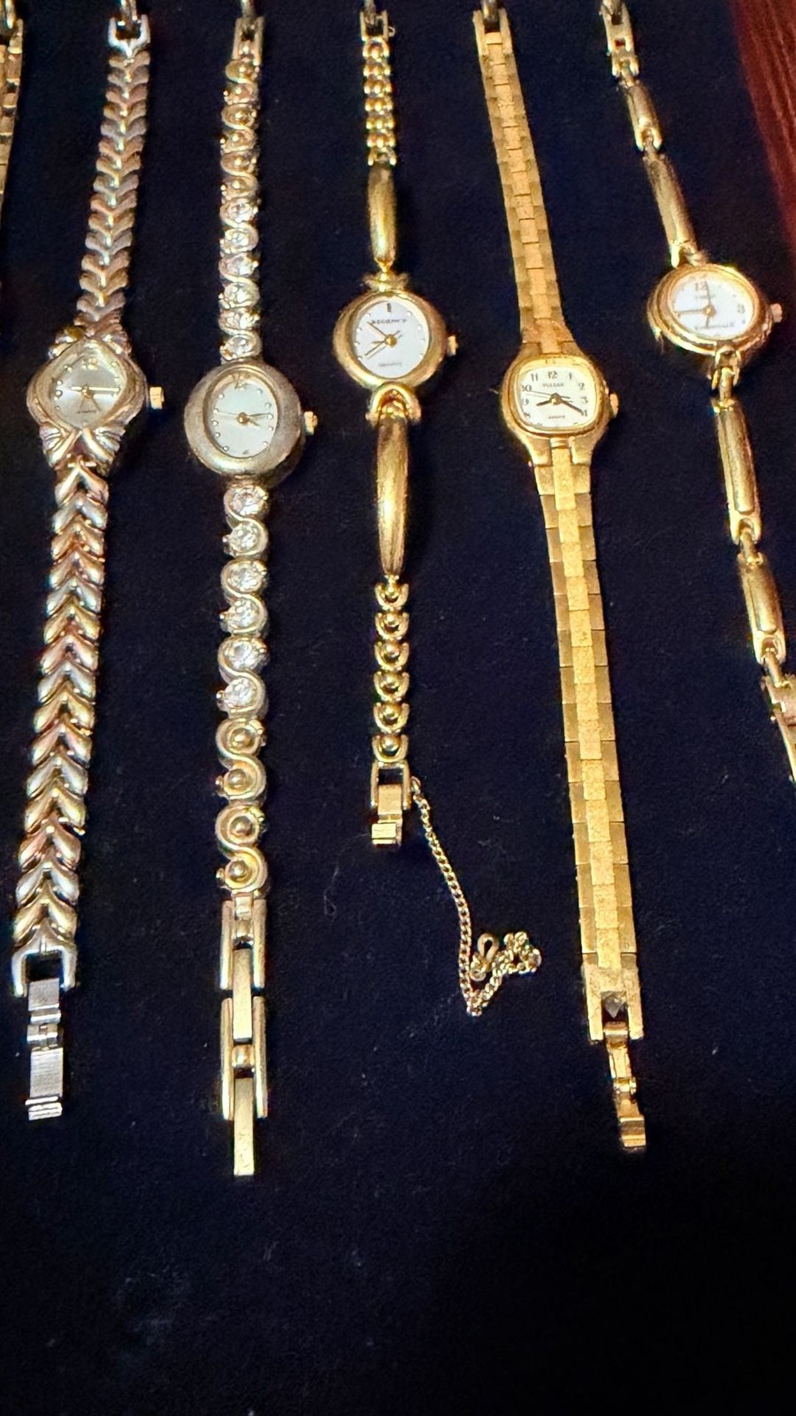 Collection of 8 Vintage Women’s Gold-Tone Quartz Fashion Wristwatches