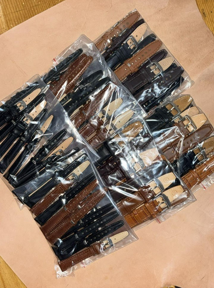 #K-5 12,14,16,18,20,22mm Mixed size and Colour Leather Watch Strap 60pcs