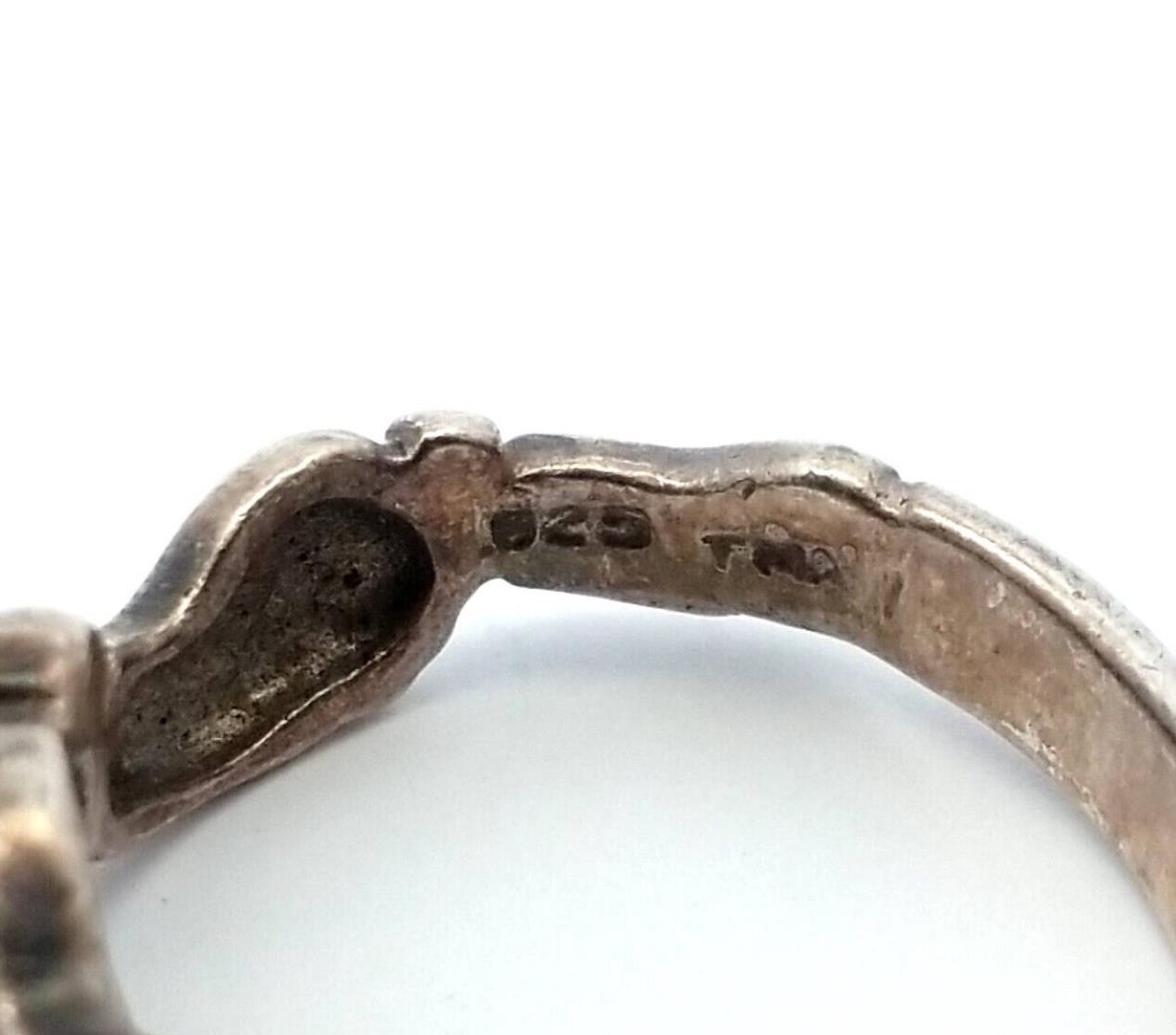 TMA .925 Sterling Silver ‘Bare Feet’ Band Ring 3.3 Grams Size-6