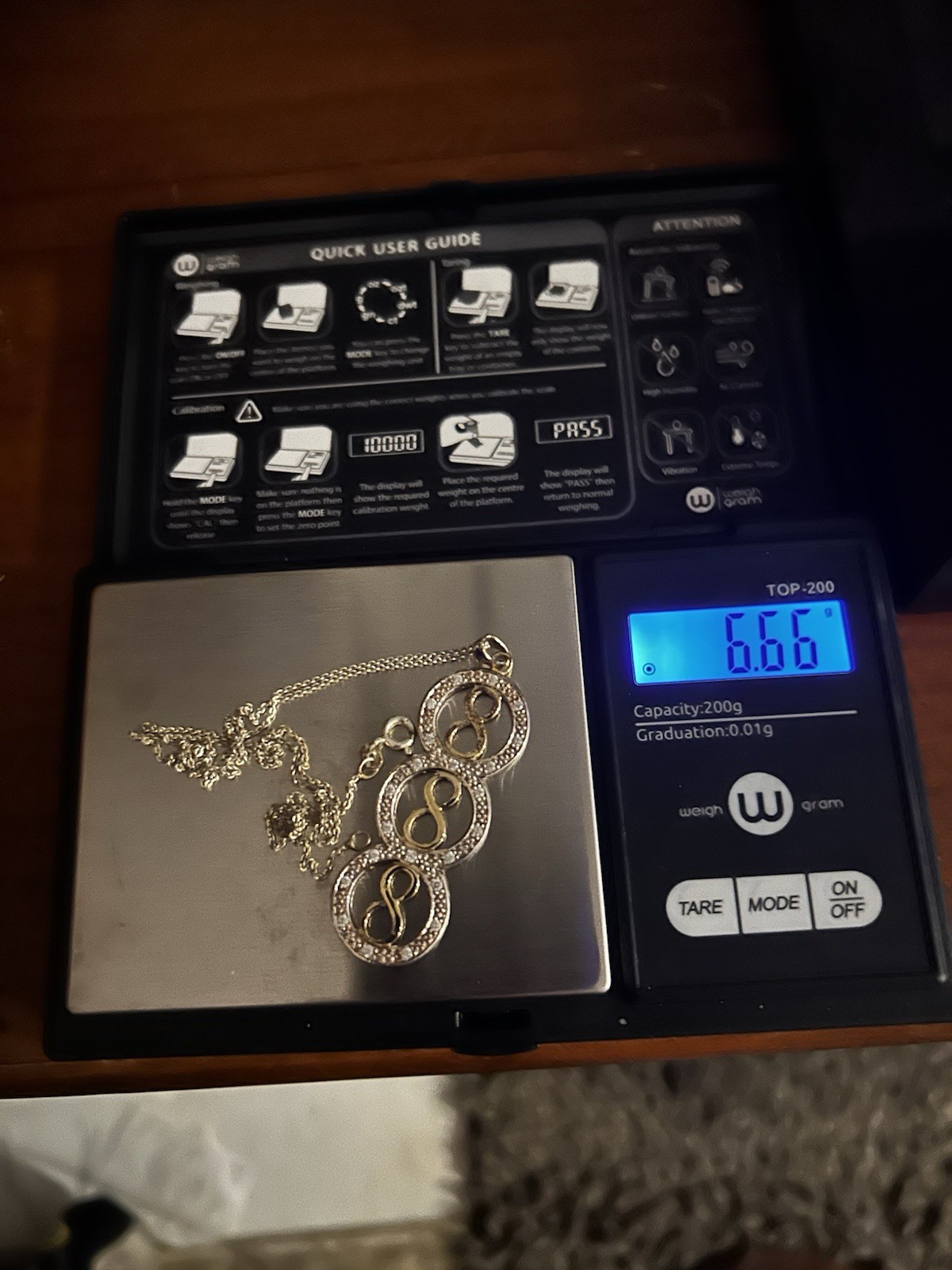 Sterling Silver Infinity Pendant – About 2-3/4 Inches 6.65 Grams 925 w/ chain