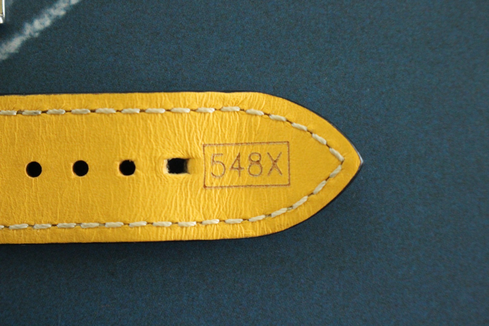 BREITLING 548X 24-20 BLACK AVIATOR TONGUE CALF BUCKLE WATCH BAND WATCHBAND STRAP