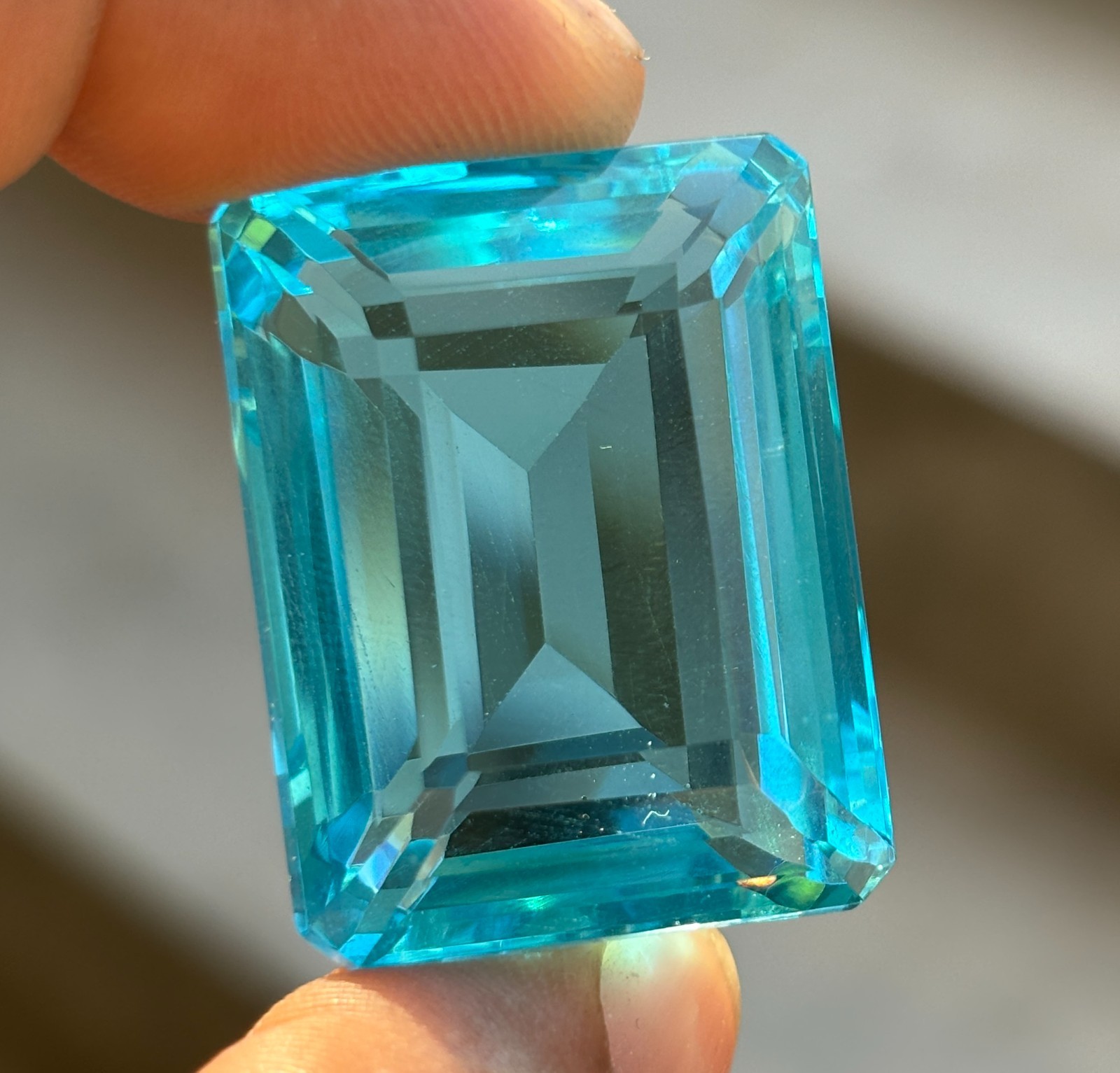 Certified 105 Ct Natural Emerald Cut Sky Blue Aquamarine Loose Gemstone BEST
