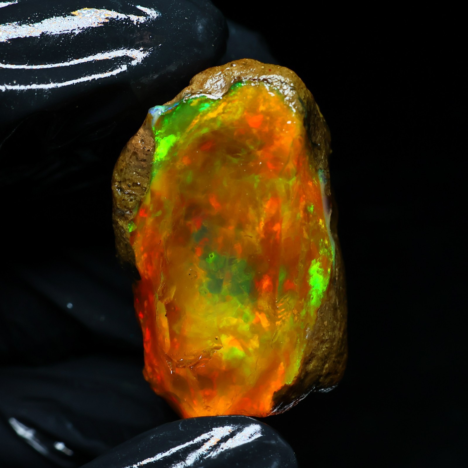 Natural Ethiopian Welo Opal Rough 89.60 Ct Gemstone – Bright Play of Color Fire