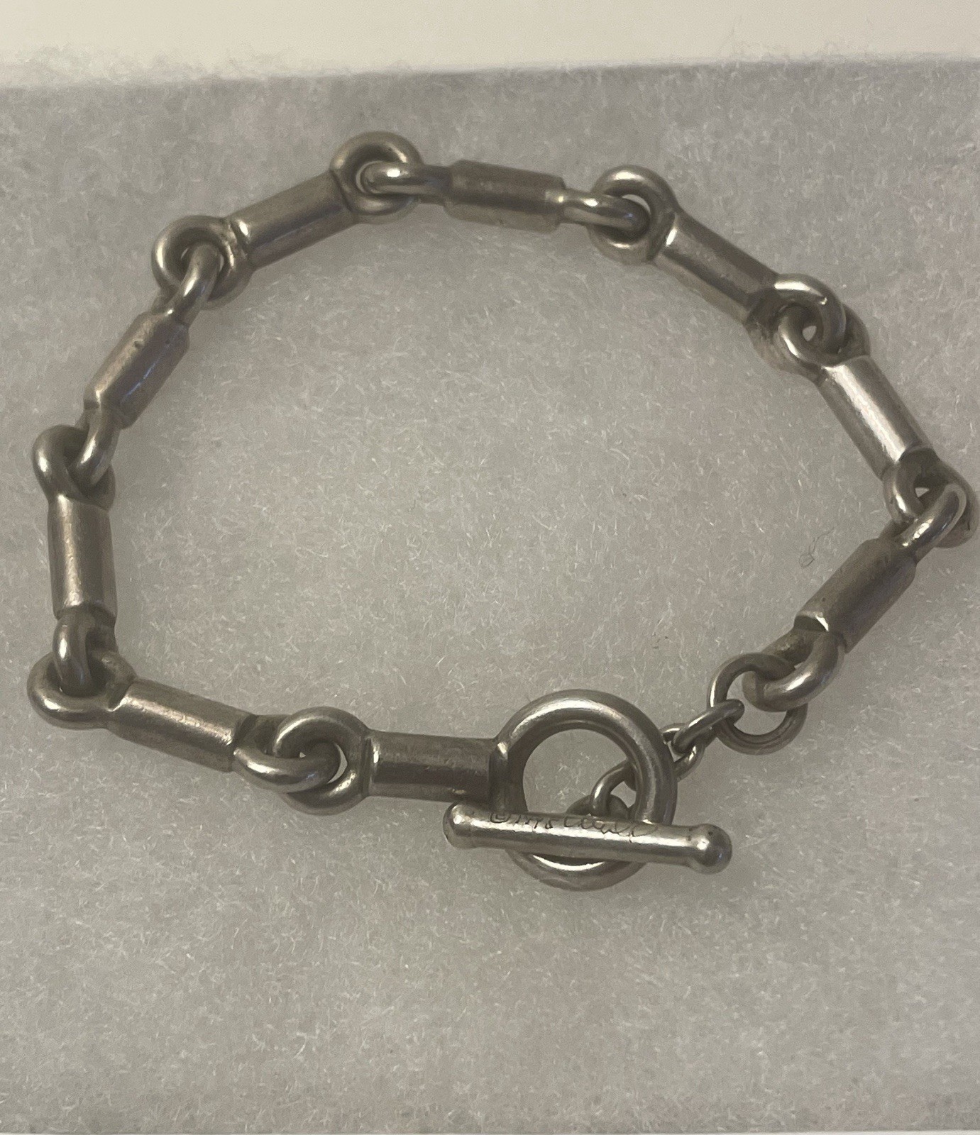 Barney’s New York Silver Toggle Bracelet Handmade Signed 1995 Vaillo?