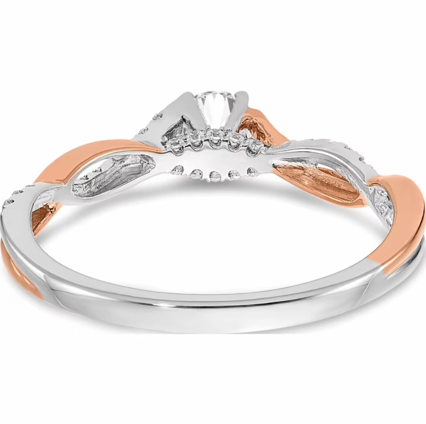 Enchanted Disney Round Twisted Shank Solitaire Engagement Ring In 925 Silver