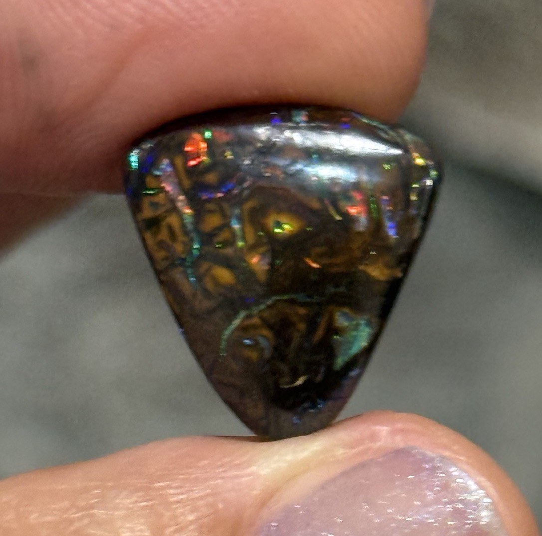 10.2ct 15.6×14.5×5.2mm Colorful Australian Koroit Boulder Opal Cabochon Gem
