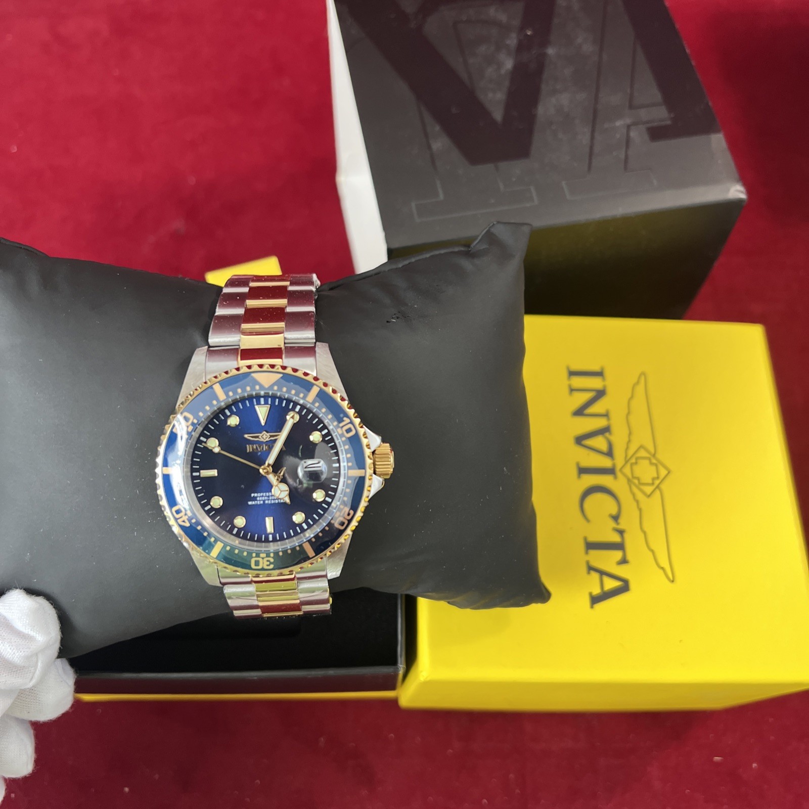 Invicta Men’s Watch Pro Diver Quartz Blue Dial Two Tone Steel Bracelet 22058 43m