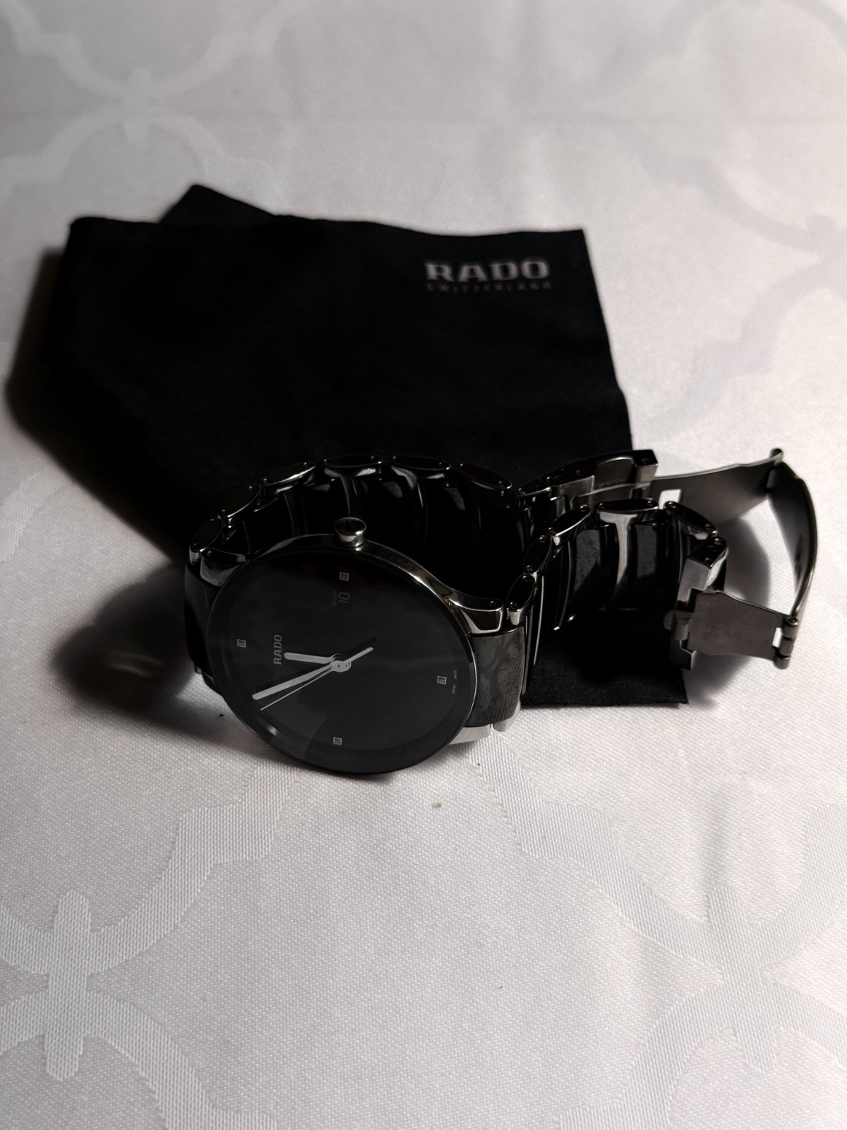 Rado Centrix Diamonds – Black Ceramic & Steel – R30929712 – Full Set – 38mm