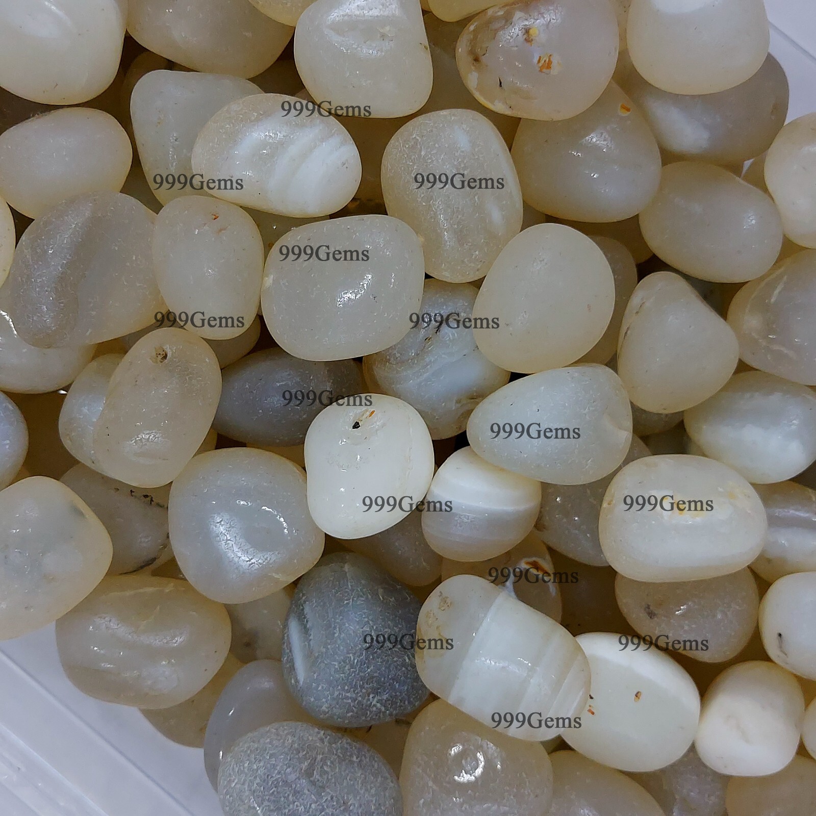 10 Pcs Natural White Grey Onyx Tumbled Random Selection Gemstone Lot 10-20 mm