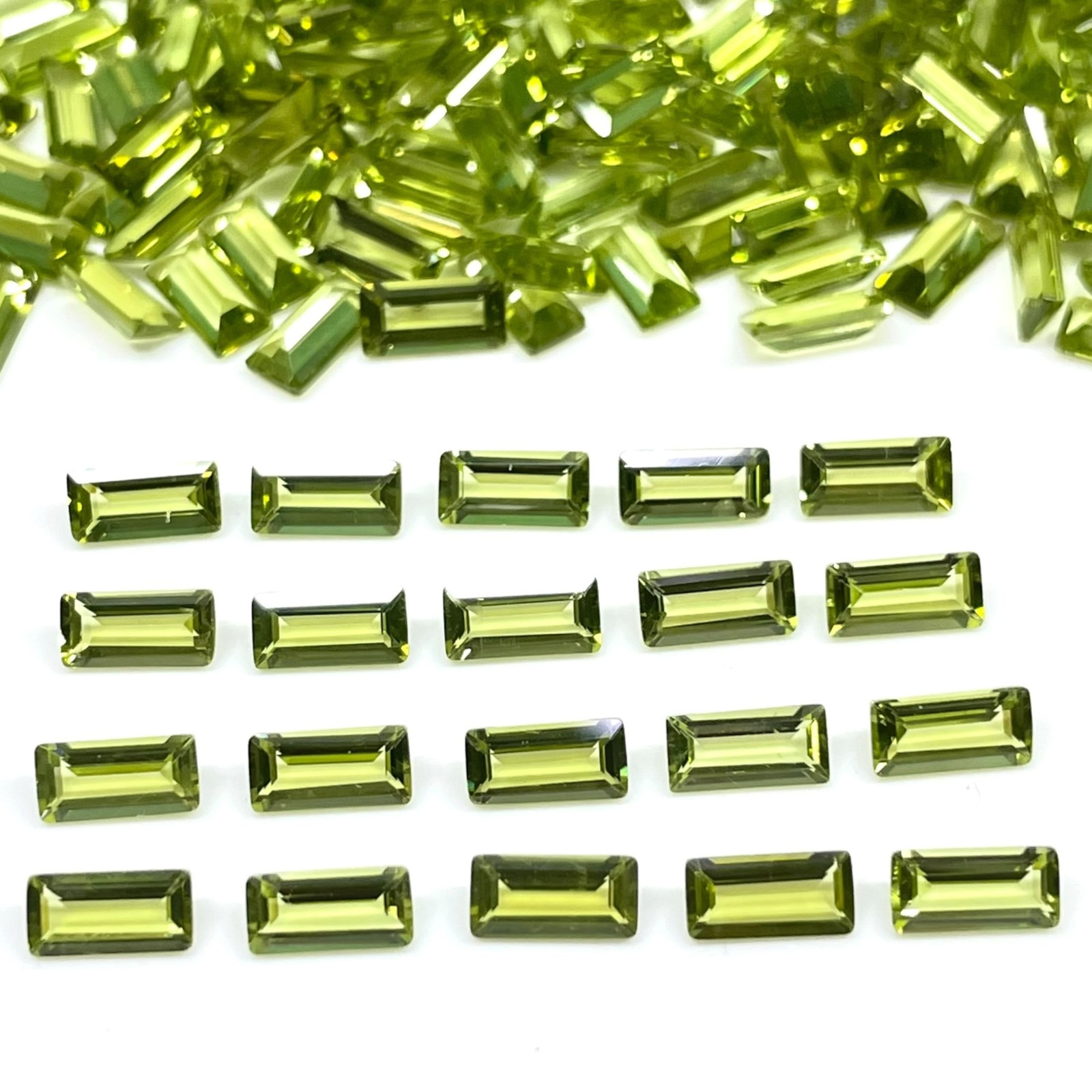 20 Pcs Natural Peridot 6x3mm Octagon Cut Top Quality Loose Untreated Gemstones