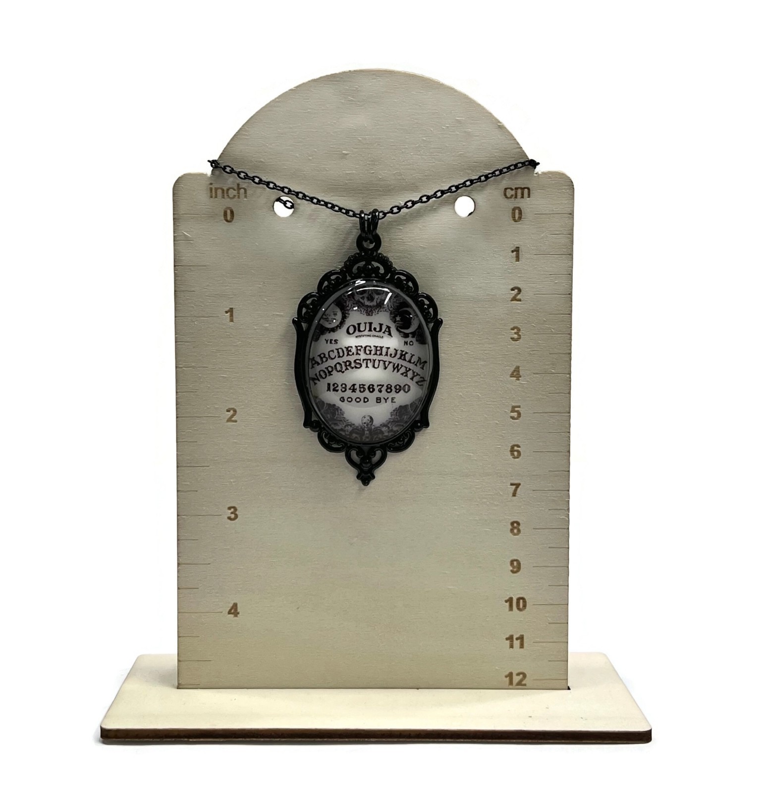 Lime Green & Black Glow in the Dark Ouija Board Pendant Necklace