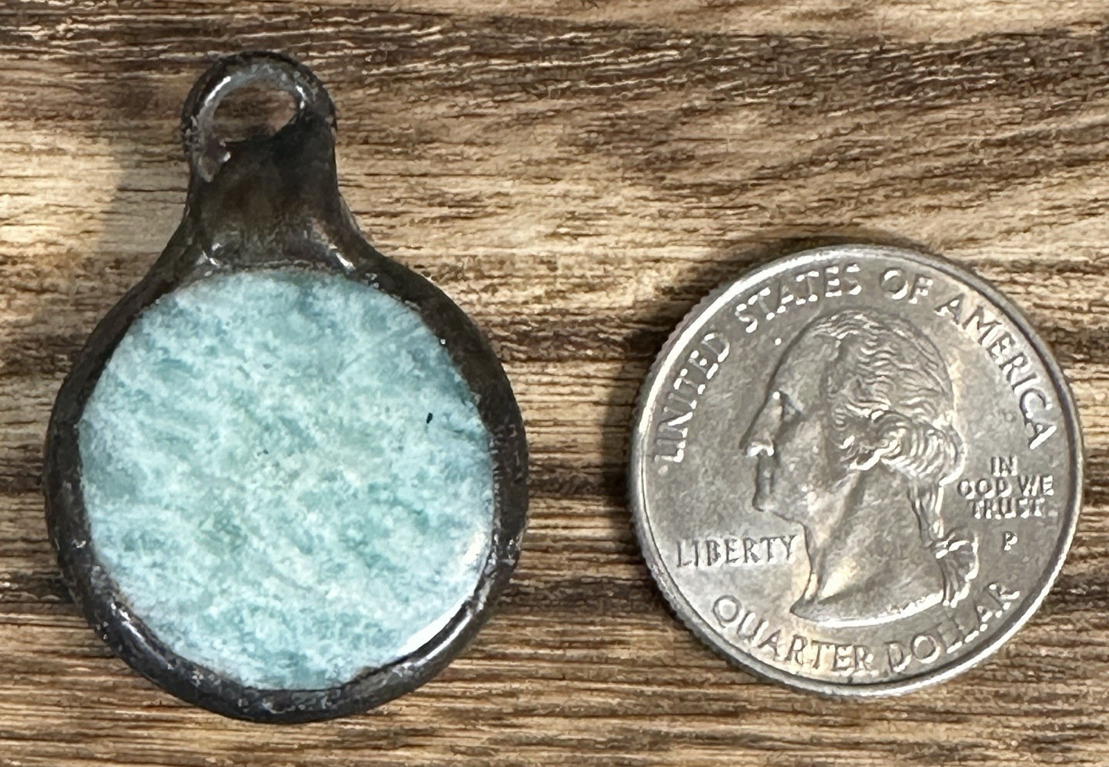 Hand Soldered Natural Gemstone Green Amazonite Pendant Jewelry