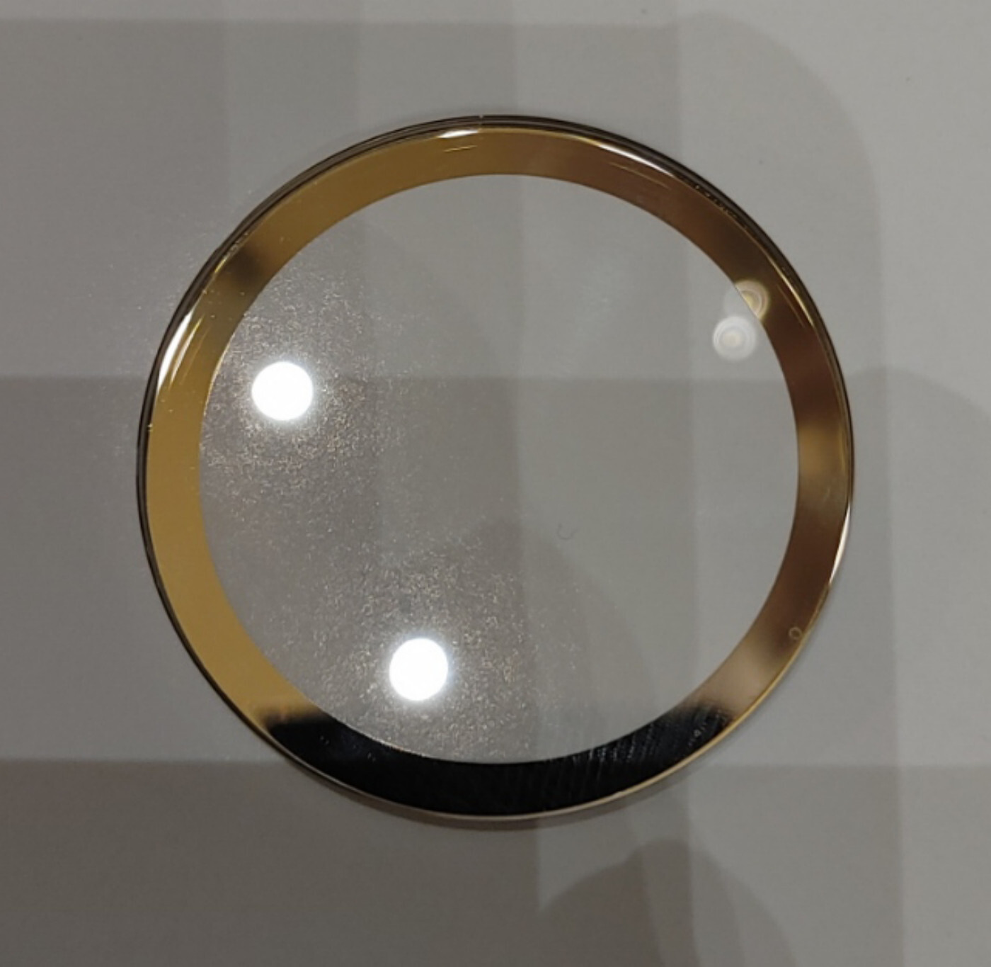 Movado Bold crystal replacement 30.0mm x 1.5 mm Shiny GOLD color border 4.0 wide