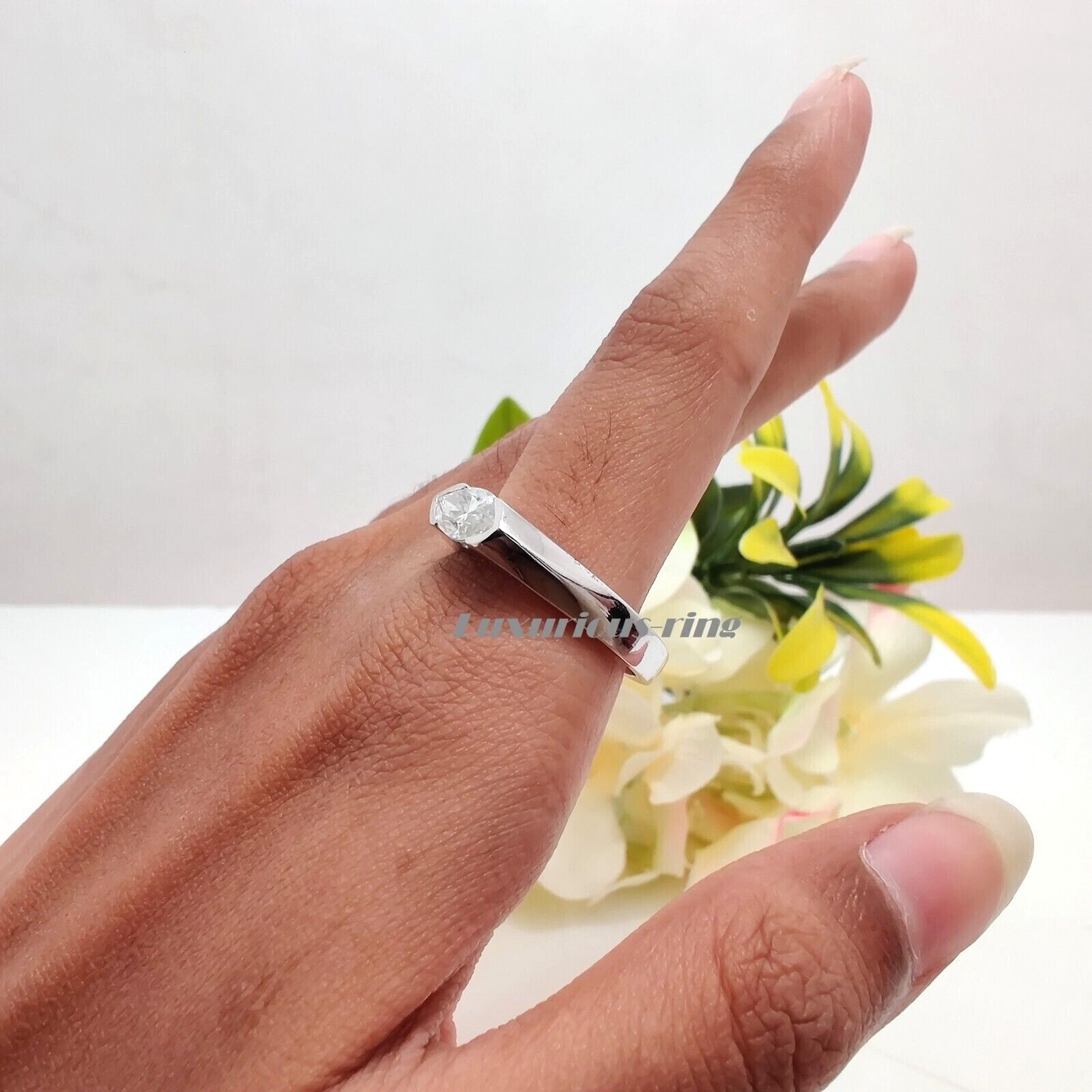 925 Starling Silver 10×5 mm Marquise Cut Classic Ring, White Moissanite Ring