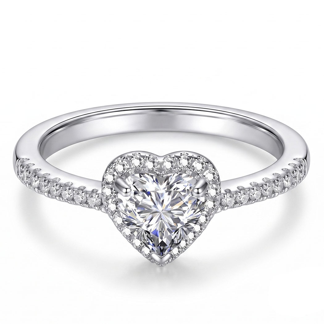 0.8CT Lab Moissanite 925 Sterling Silver Bohemian Women Wedding Promise Ring 004