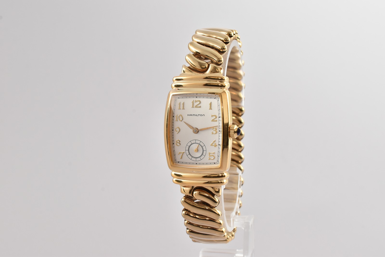 N MINT Hamilton 6248 Tonneau Vintage Watch Gold Dial Small Second Ladies Women