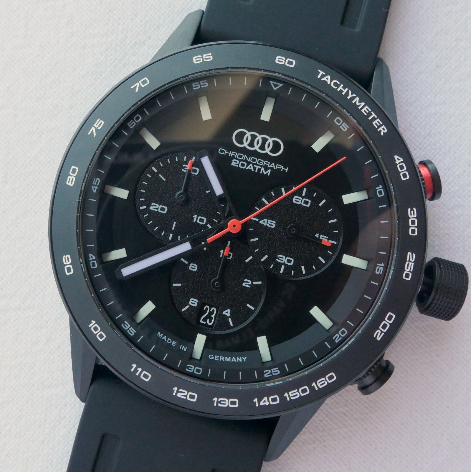Audi Sport Driver Diver Racing Car Accessory Chronograph Made in Germany Watch