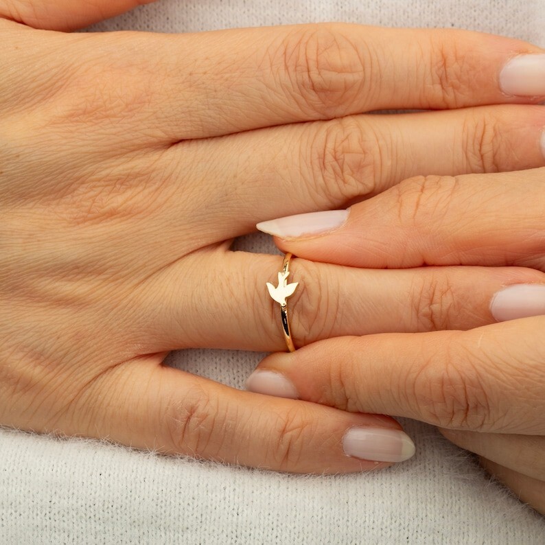 Gold/Silver Bird Ring Dainty Minimalist Jewelry-Cute Animal Gift – Women’s Ring